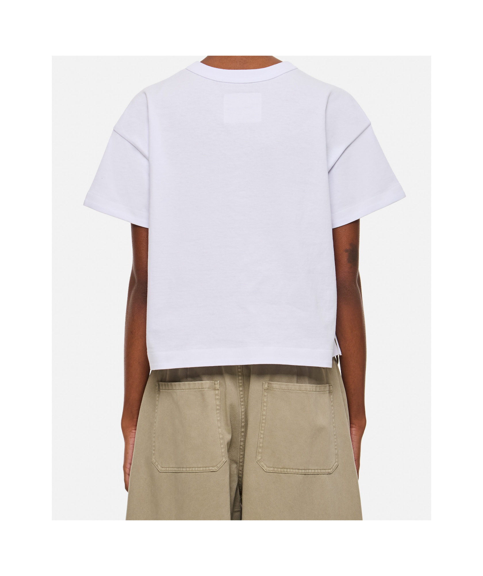 Sacai Cotton Poplin X Cotton Jersey T-shirt In White