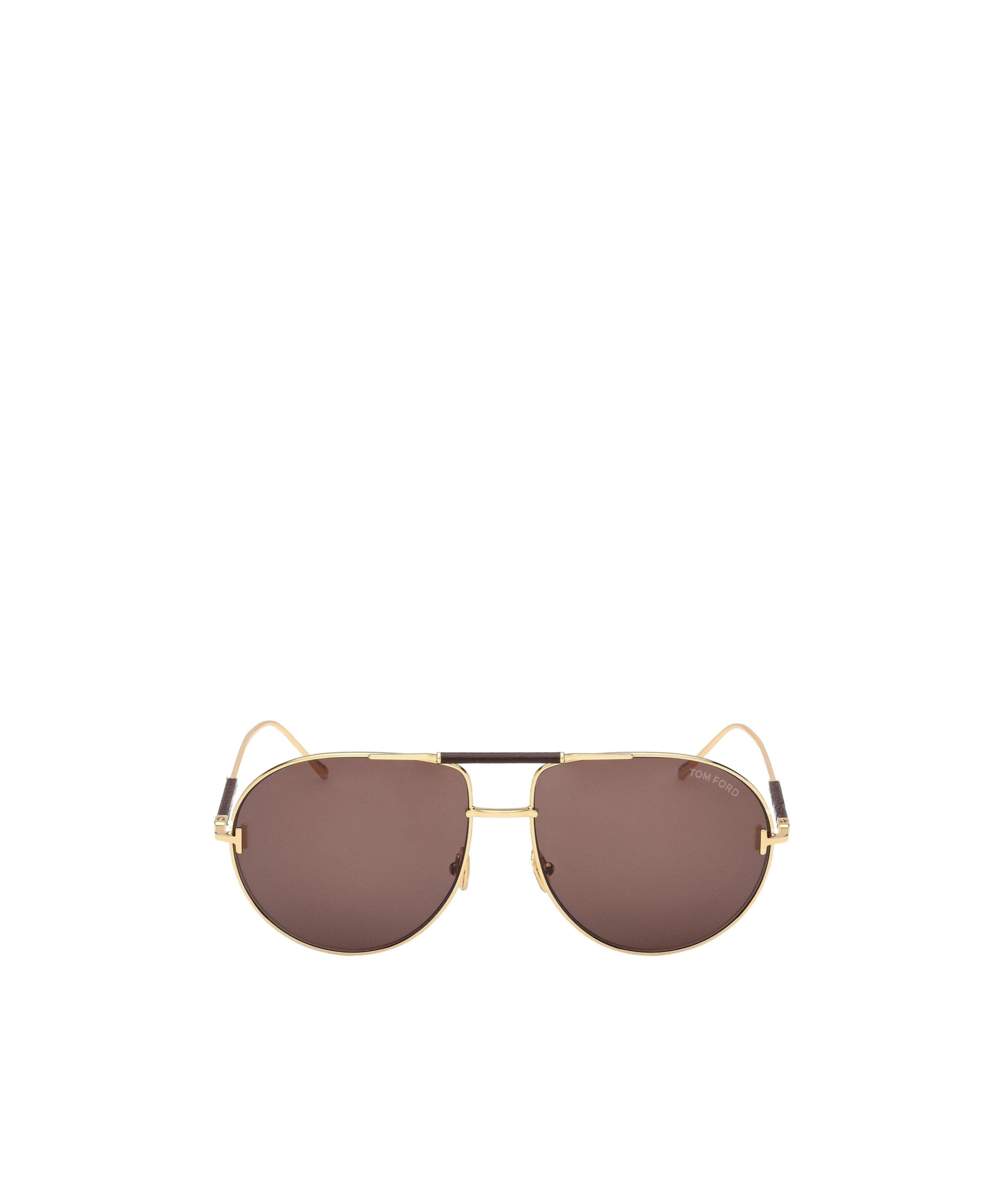 Tom Ford Double Beam Pilot Sunglasses In Brown