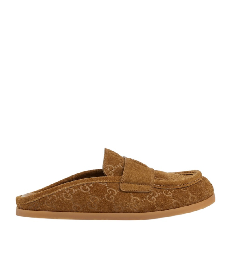 Gucci Double G Muller Shoes In Brown