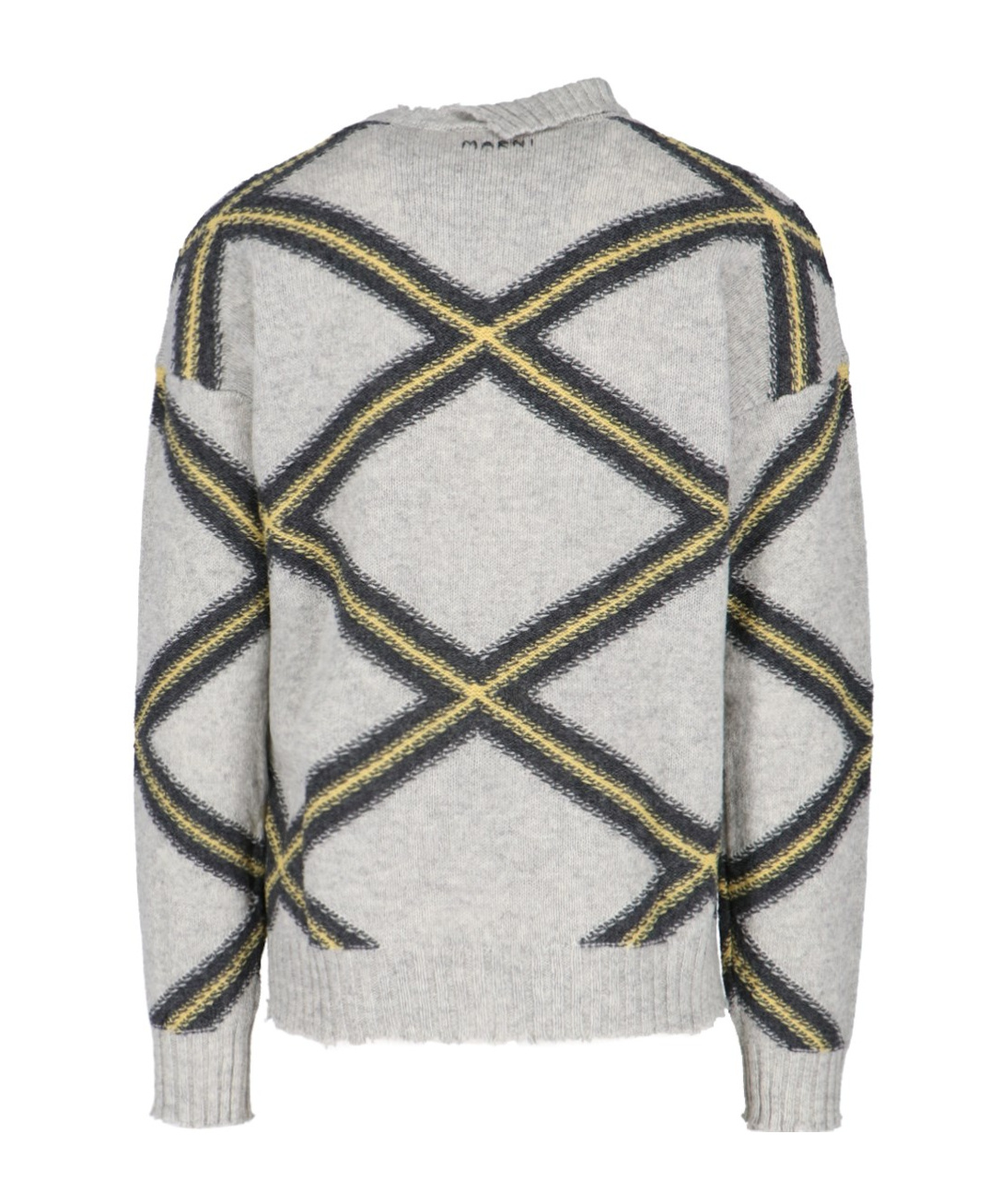 Marni Diamond-check Distressed Jumper In White