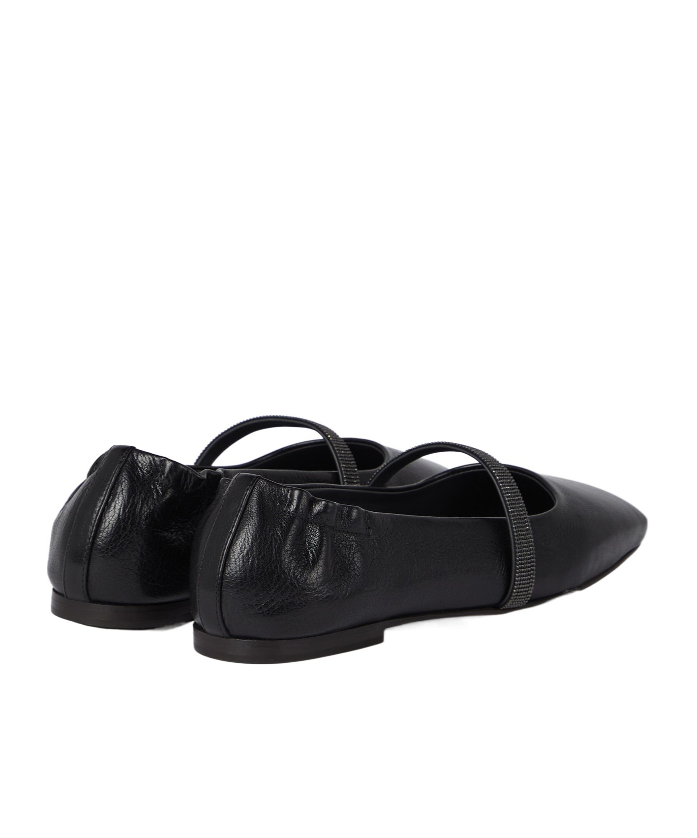 Brunello Cucinelli Square-toe Ballerina Shoes In Black