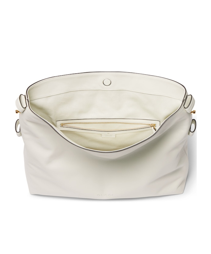 Gucci Beatrix Large Leather Shoulder Bag In White