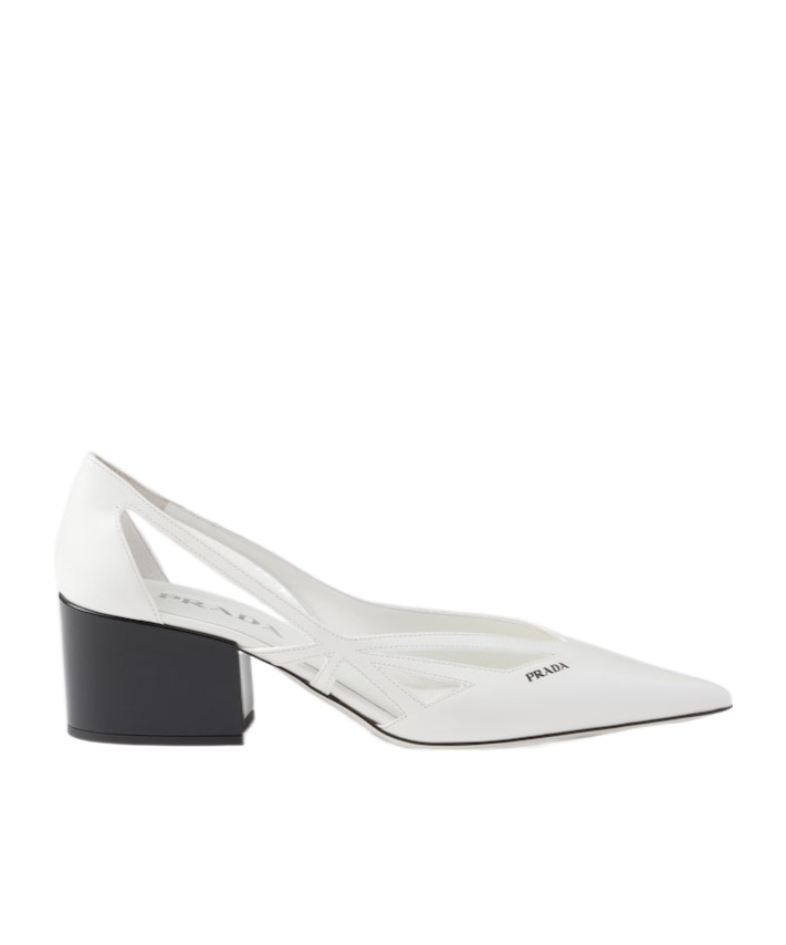 Prada 55 Leather Pumps Women In White