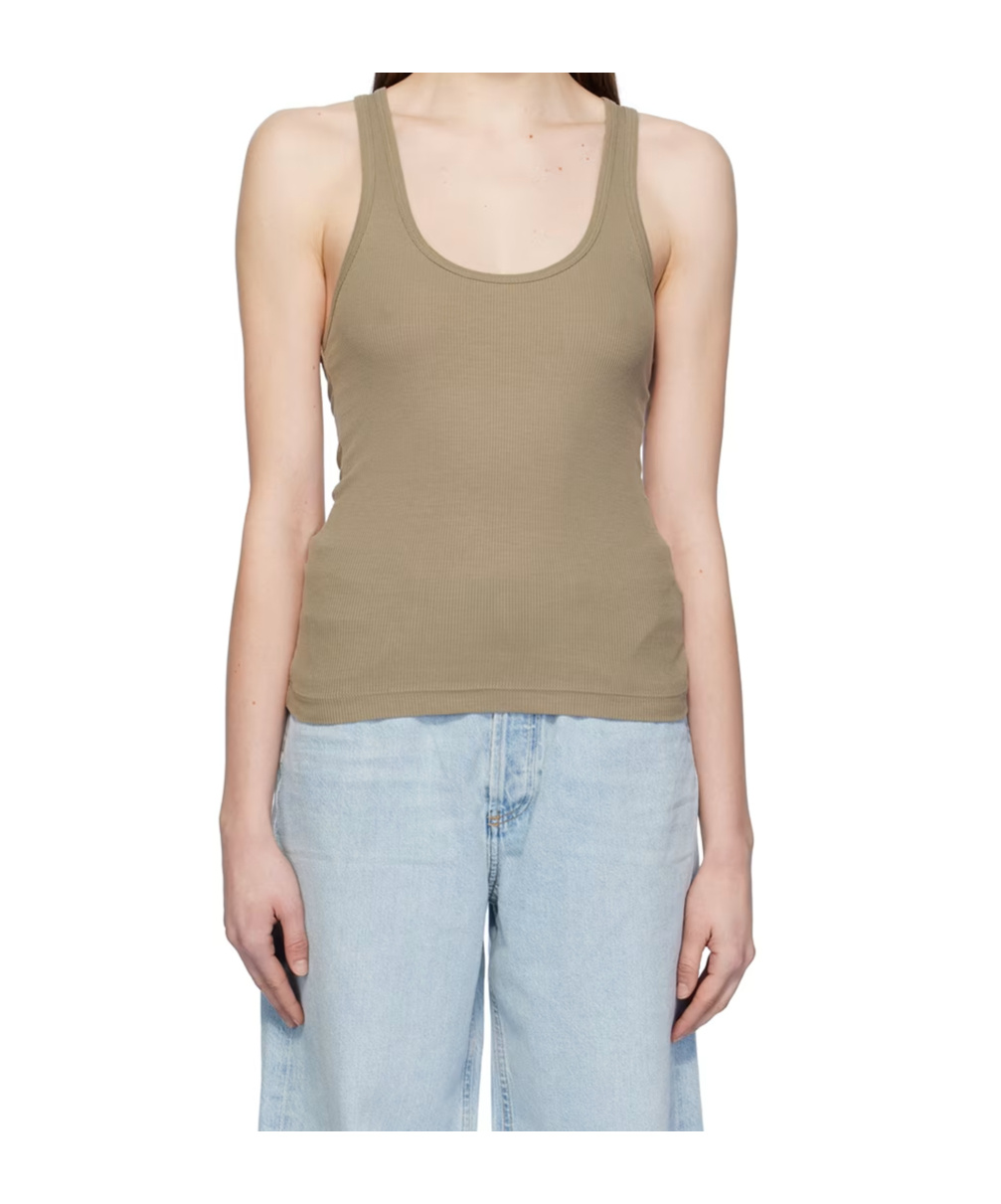 Agolde Ribbed Knit Vest In Blue