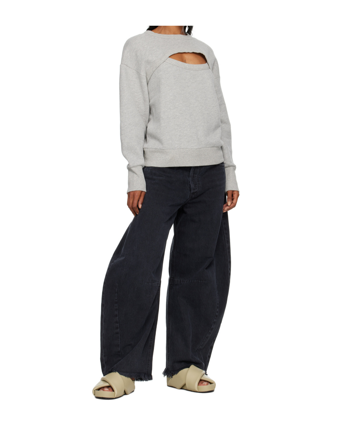 Citizen Of Humanity Wide-leg Cargo Jeans With Functional Pockets In Black