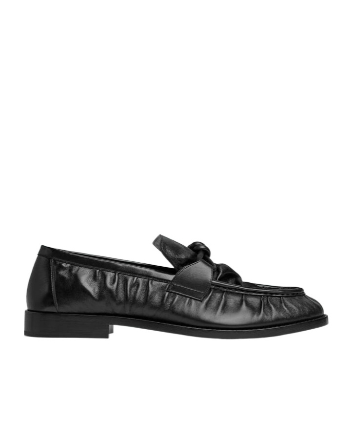 Bottega Veneta Leather Crinkled-effect Loafers In Black