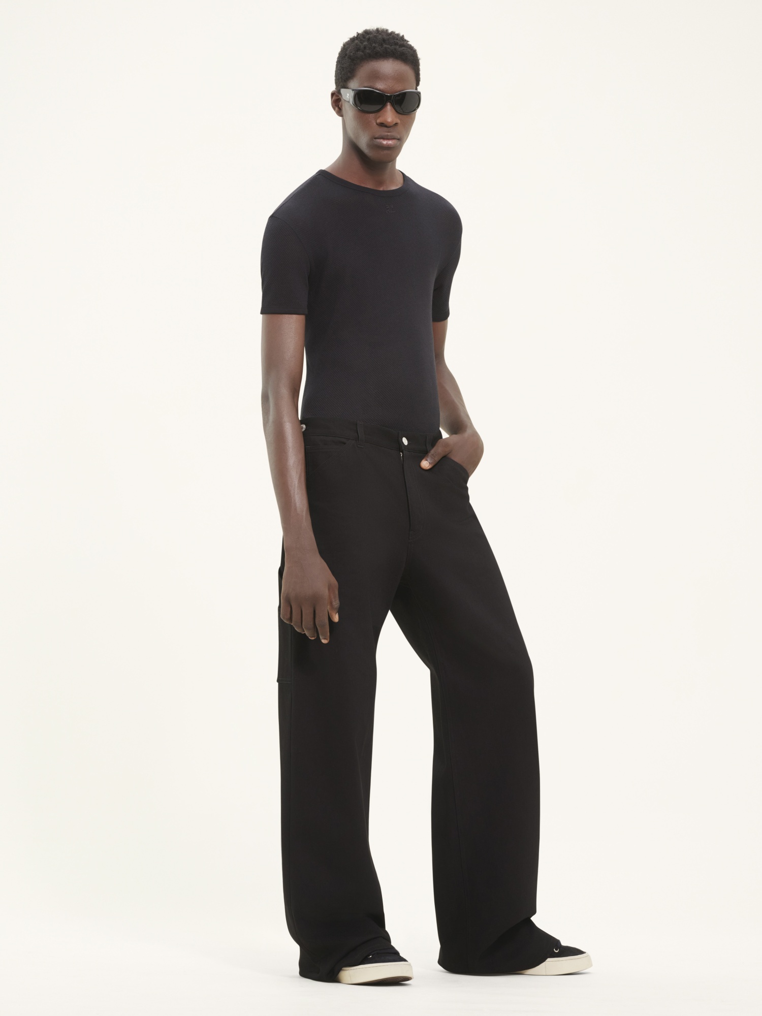 Courrèges Sailor Wide-leg Jeans In Black