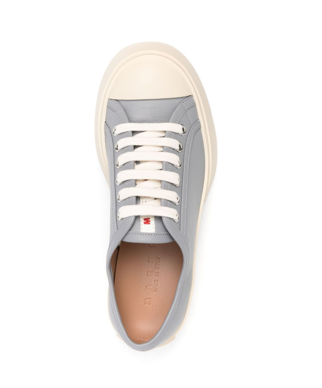 Shop Marni Logo Patch Platform Pablo Sneakers In Nude