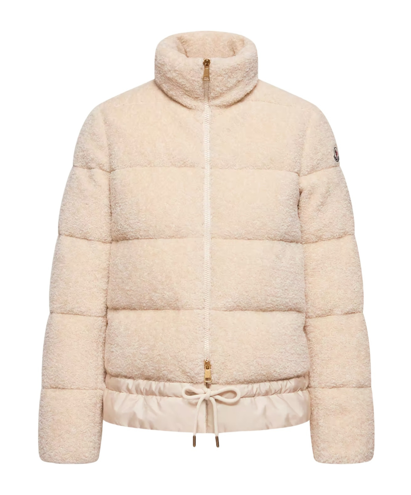 Moncler Cedre Teddy Short Down Jacket In Neutral