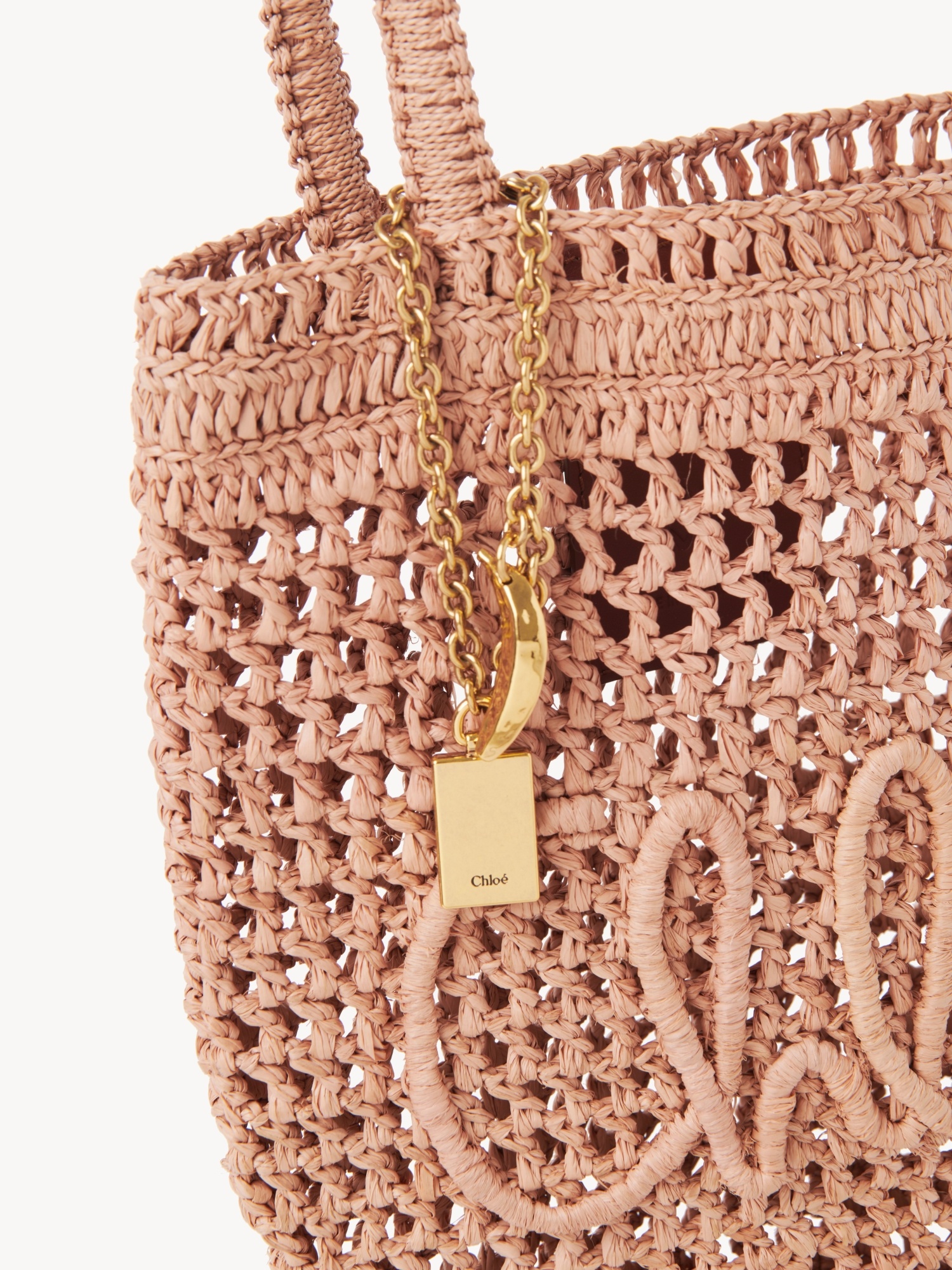 Chloé Small Summer Banana Tote Bag In Raffia
