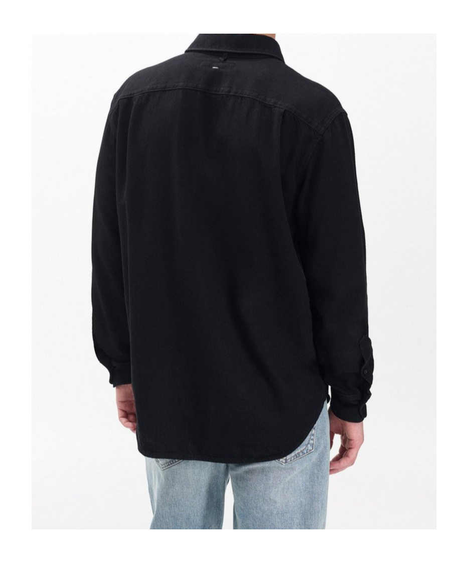 Rag & Bone Long-sleeved Denim Shirt In Black