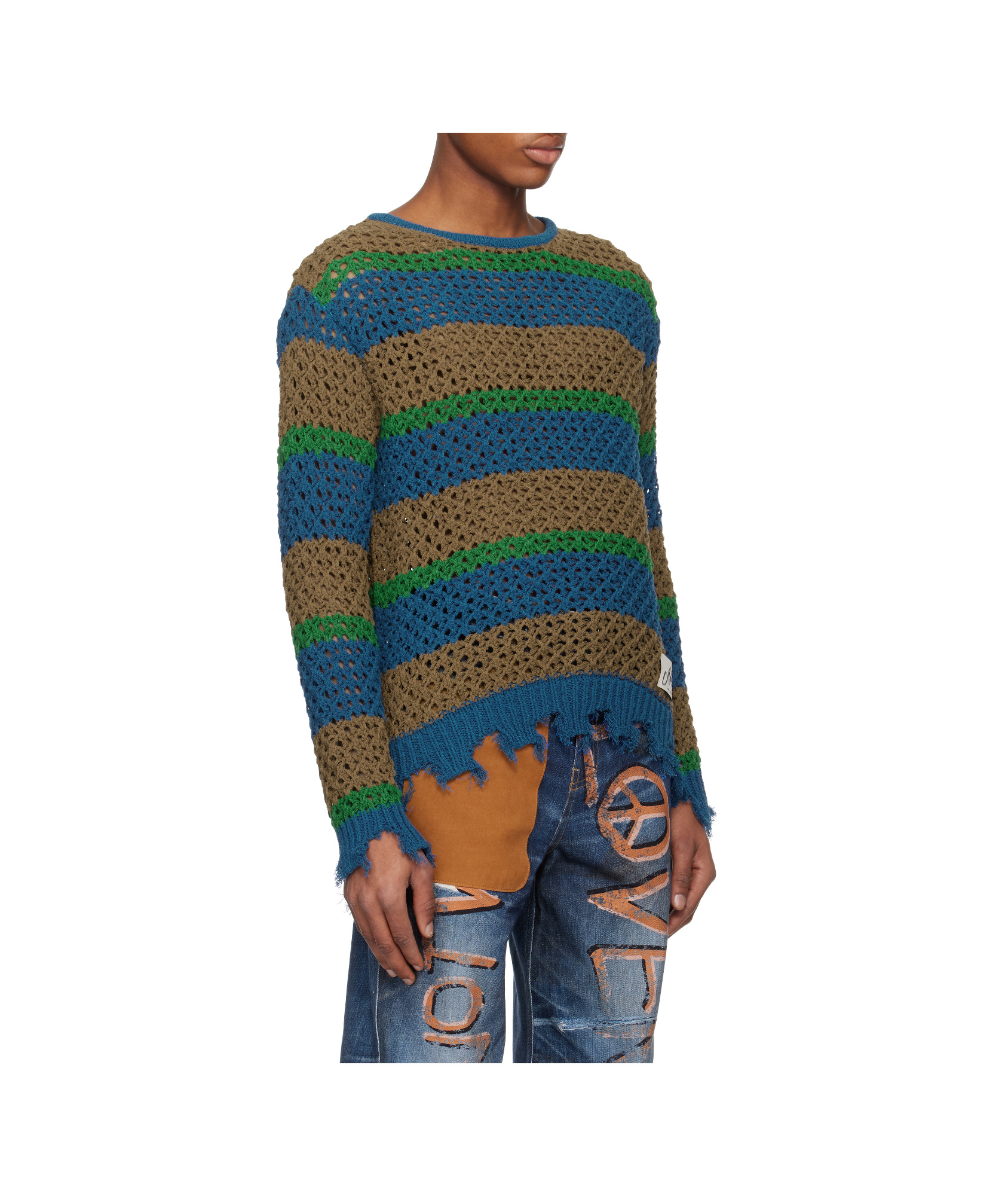 Andersson Bell Multicolor Damaged Stripe Sweater In Multi-color