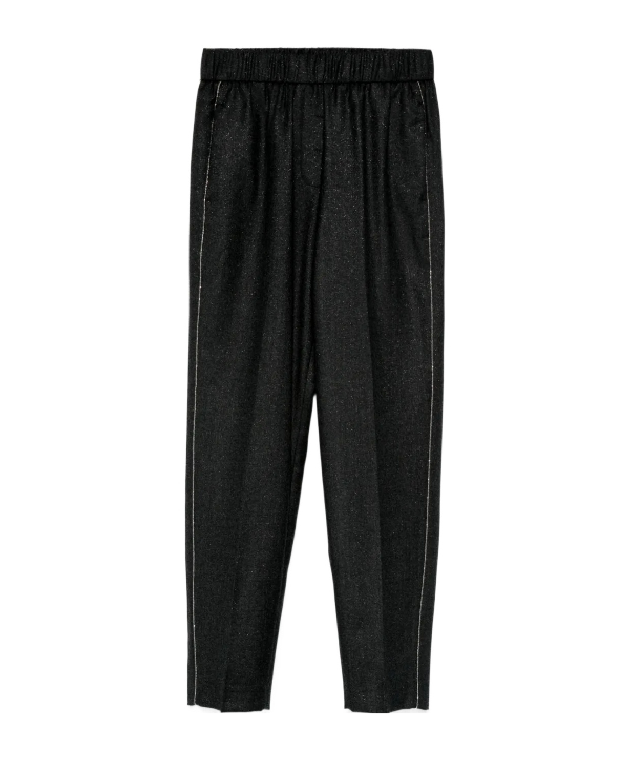 Peserico Lurex-detail Trousers In Black