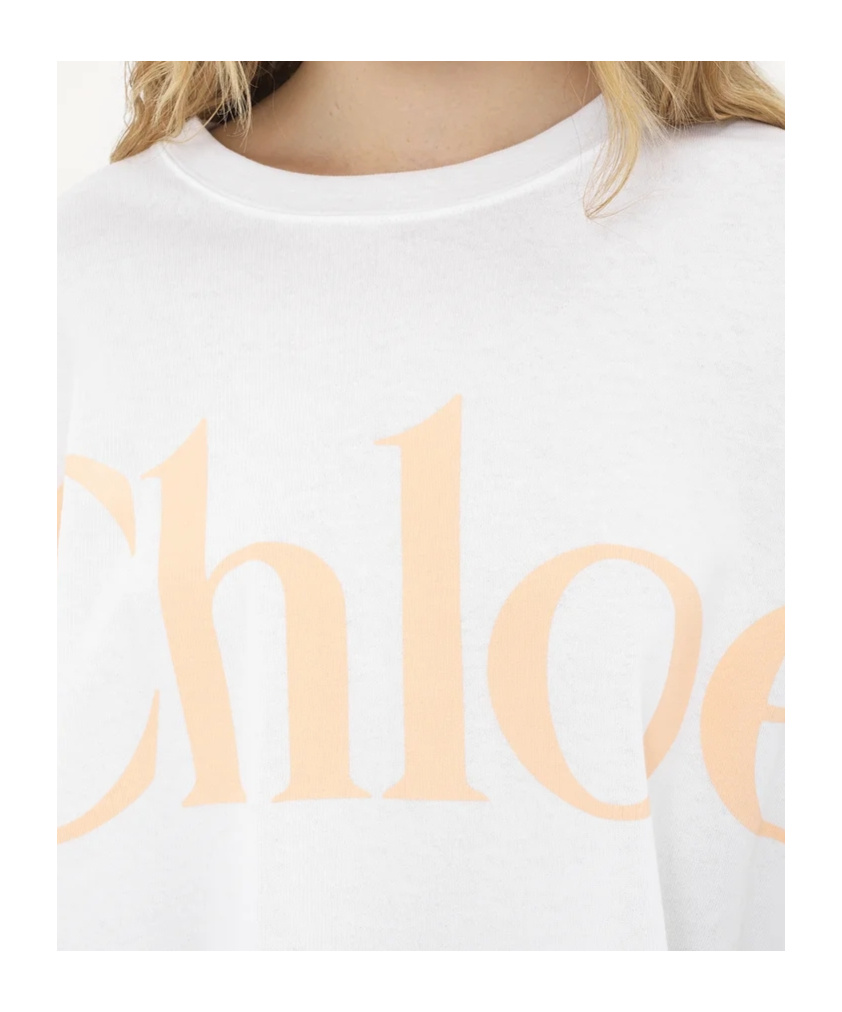 Chloé Open-necked Black Shirt In White