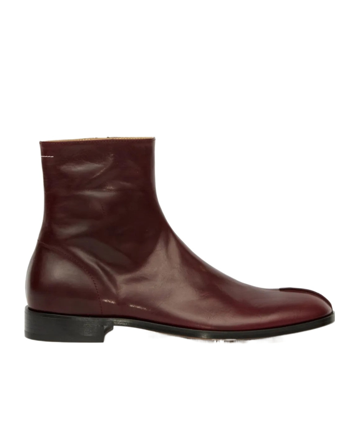 Mm6 Maison Margiela Ankle Boot With Polished Leather Upper In Brown