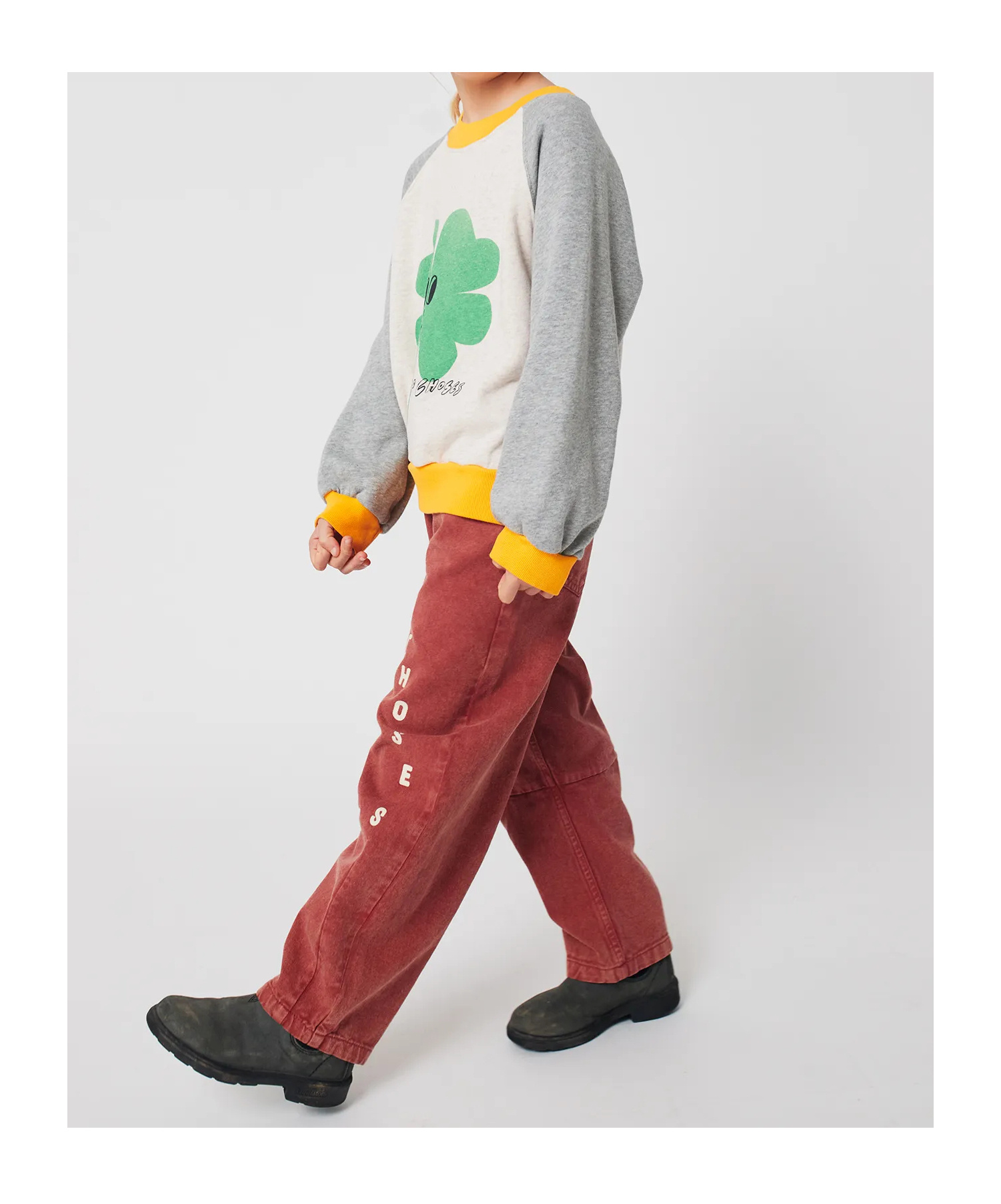Bobo Choses Lucky Clover Ranglan Sweatshirt In Multi