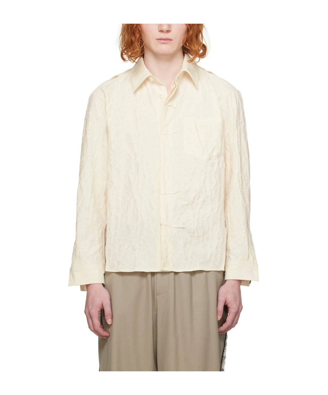 Ader Error Edis Long-sleeved Shirt In White