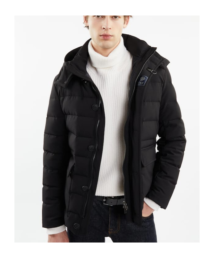 Fay Long-sleeved Down Jacket In Black