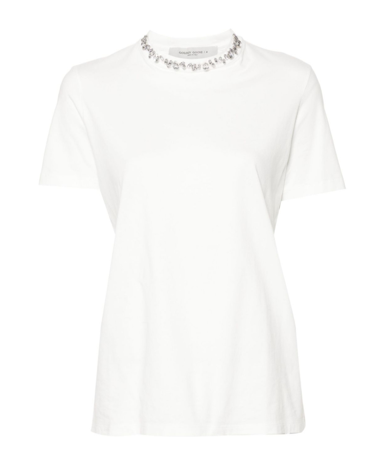 Golden Goose Rhinestone-embellished White Cotton Jersey T-shirt