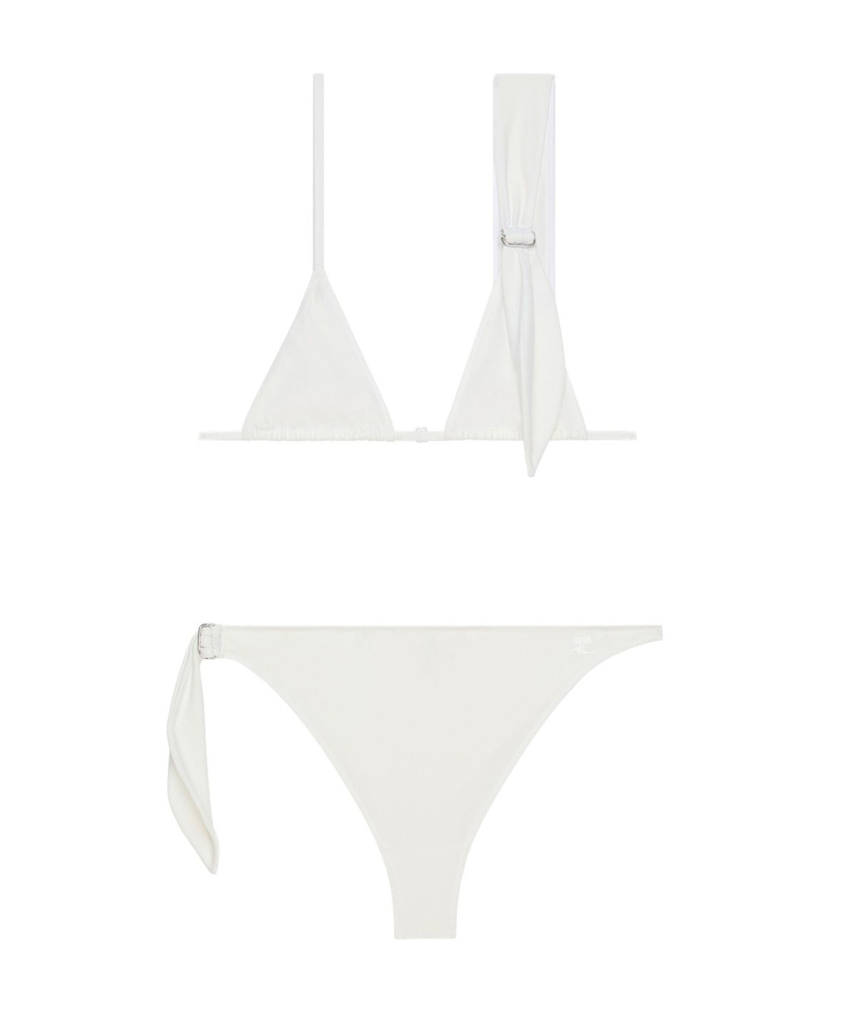 Courrèges White Scarf Bikini Set