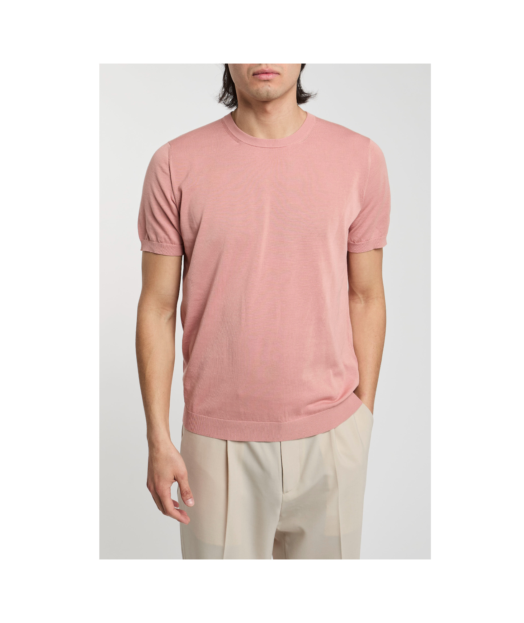 Drumohr Short-sleeves Fine-knit Jumper In Pink