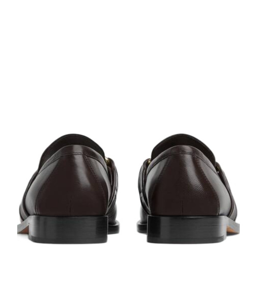Bottega Veneta Astaire Leather Loafers Gold Detail In Black