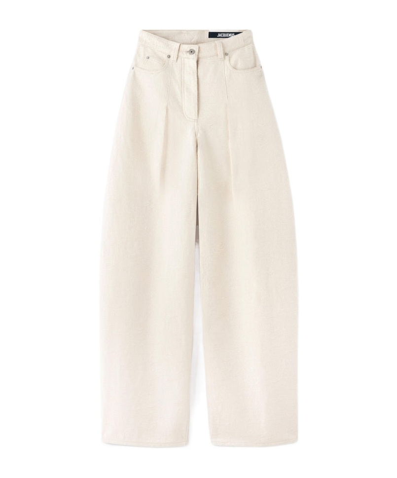 Jacquemus Belt Loop Denim Trousers In White