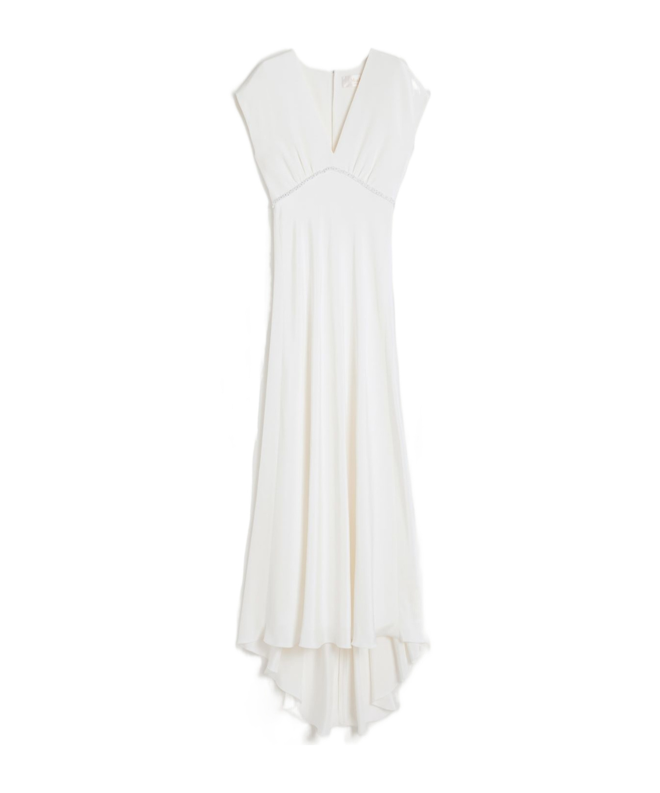 Max Mara Vestido De Crepé De China Grueso In White