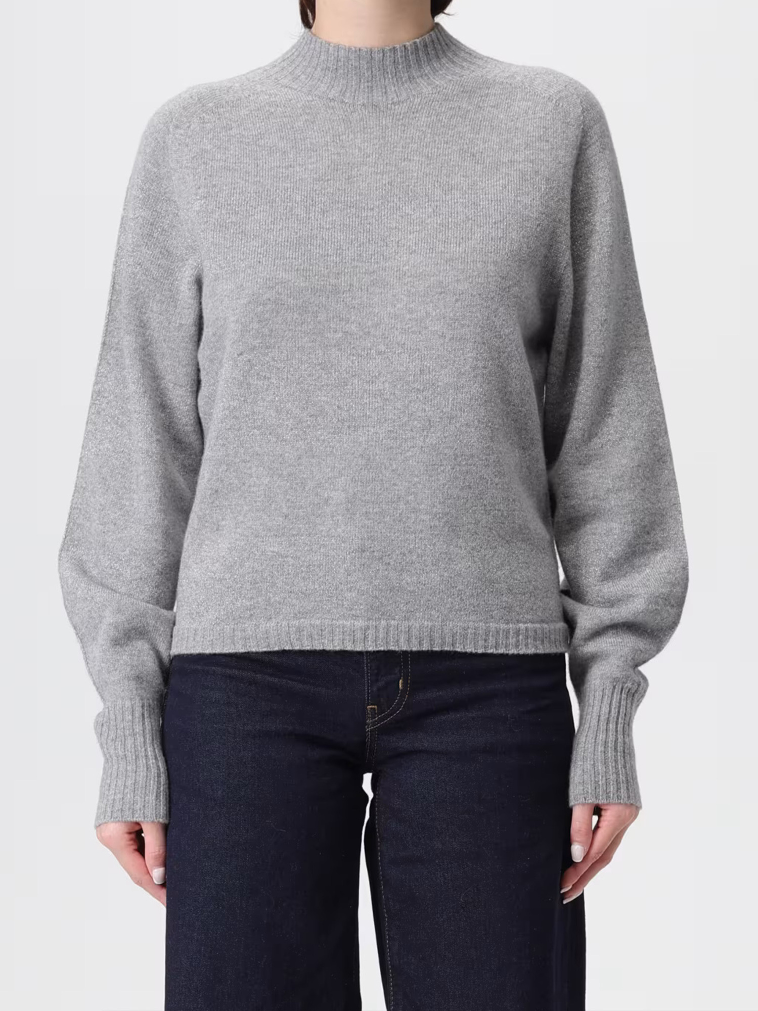Twinset Mock-neck Sweater In Gray
