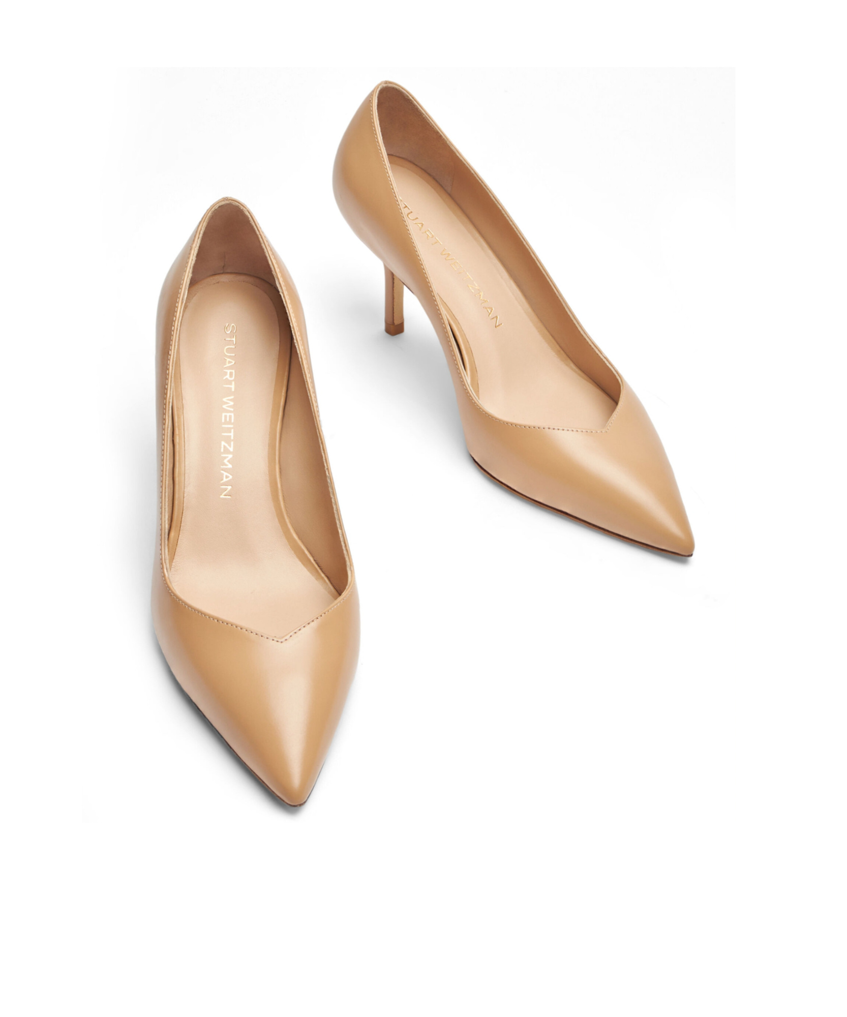 Stuart Weitzman Eva 50mm Leather Pumps In Nude