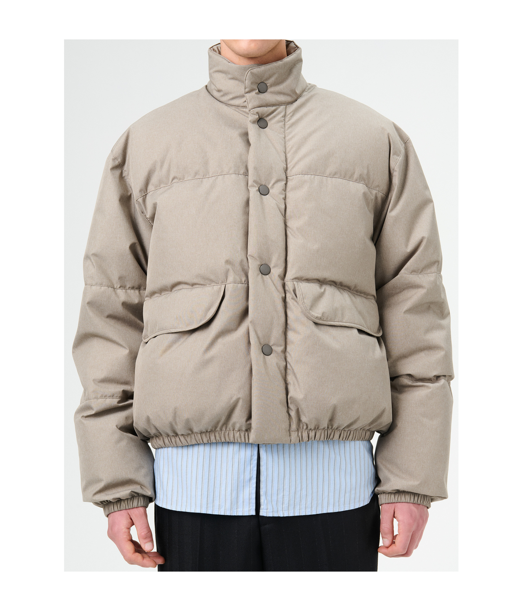 Our Legacy Taupe Grey Inhale Puffer Jacket In Nude