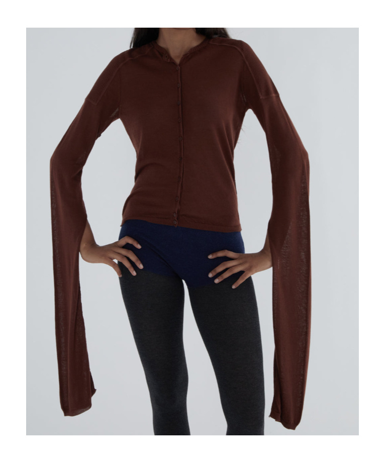 Paloma Wool Long-sleeved Button-down Cardigan In Brown