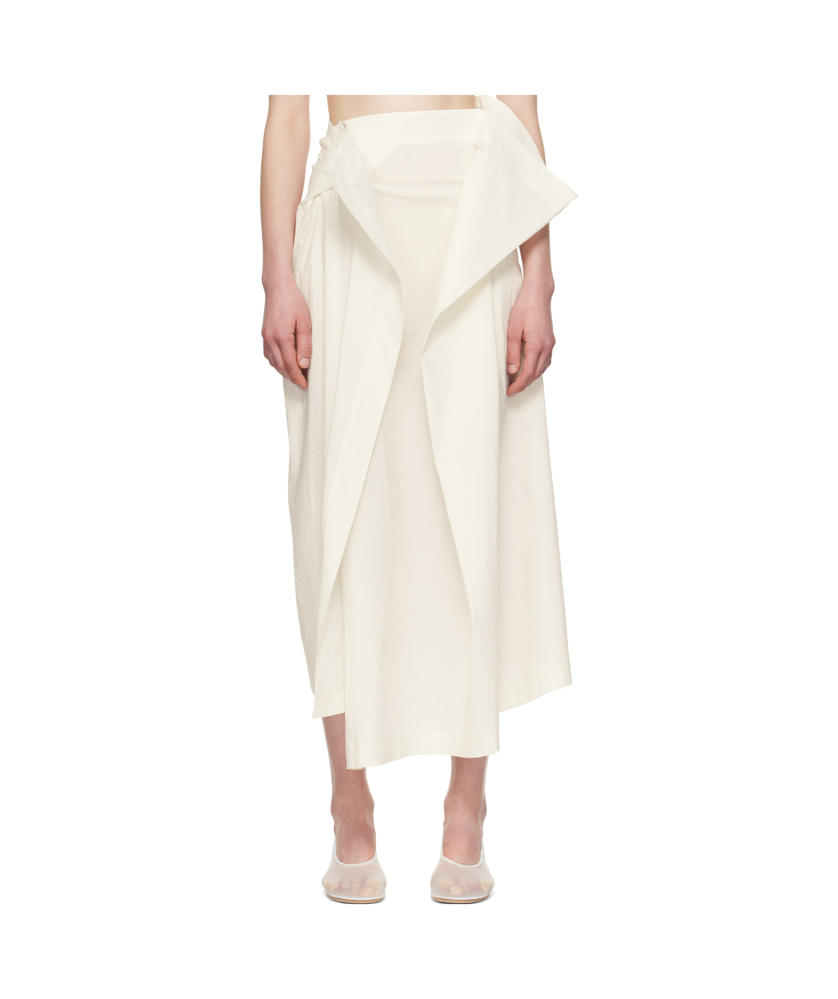 Issey Miyake Off-white Ample Maxi Skirt In Off White