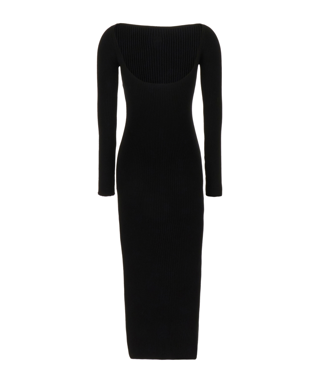 Shop Courrèges Off-shoulder Jersey Dress In Black