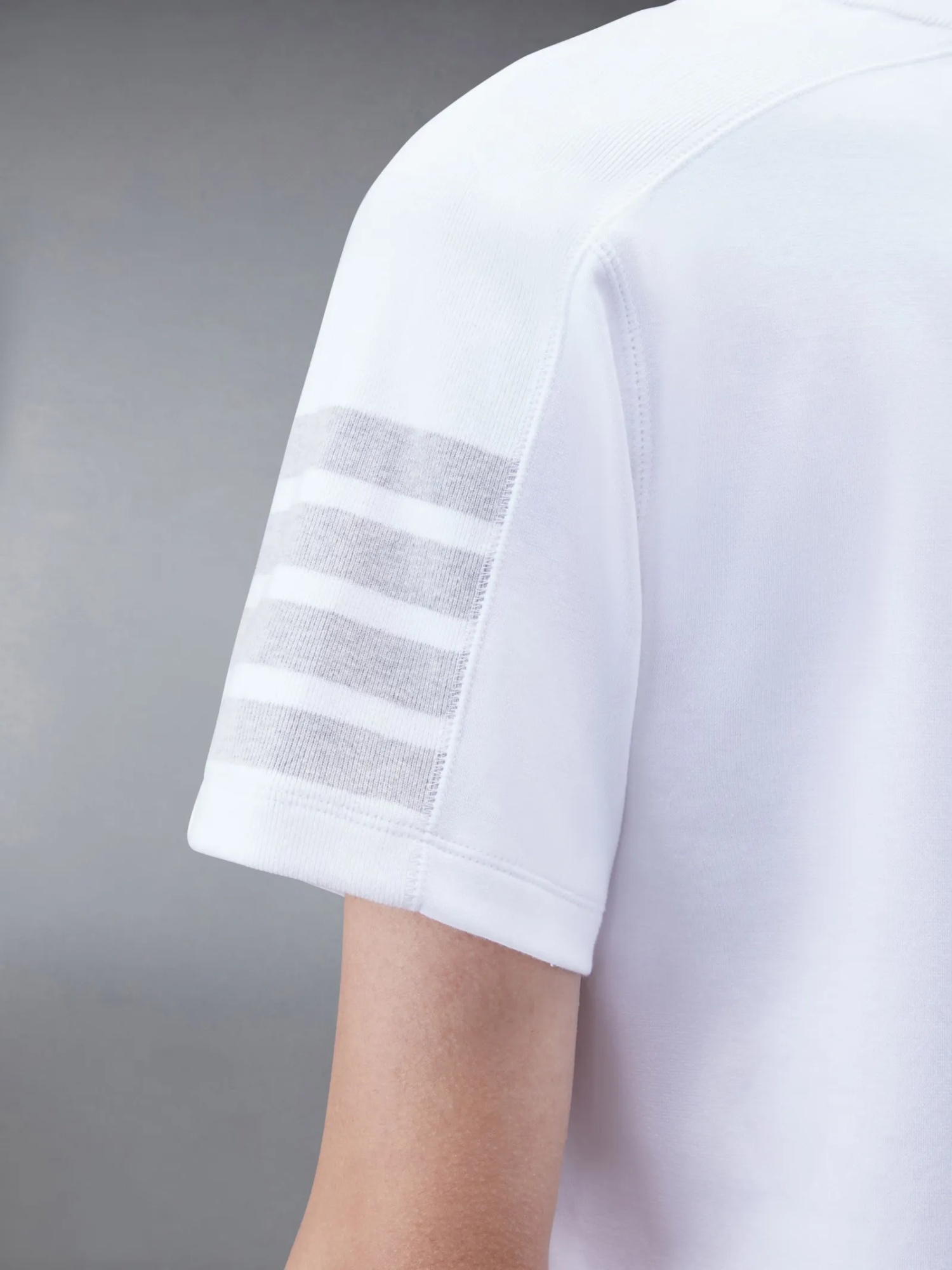 Thom Browne 4-bar Stripes Crewneck T-shirt In White