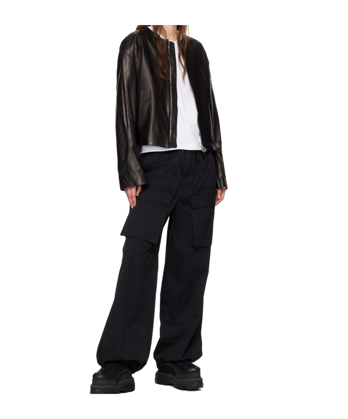 Wooyoungmi Zippered Leather Jacket In Brown