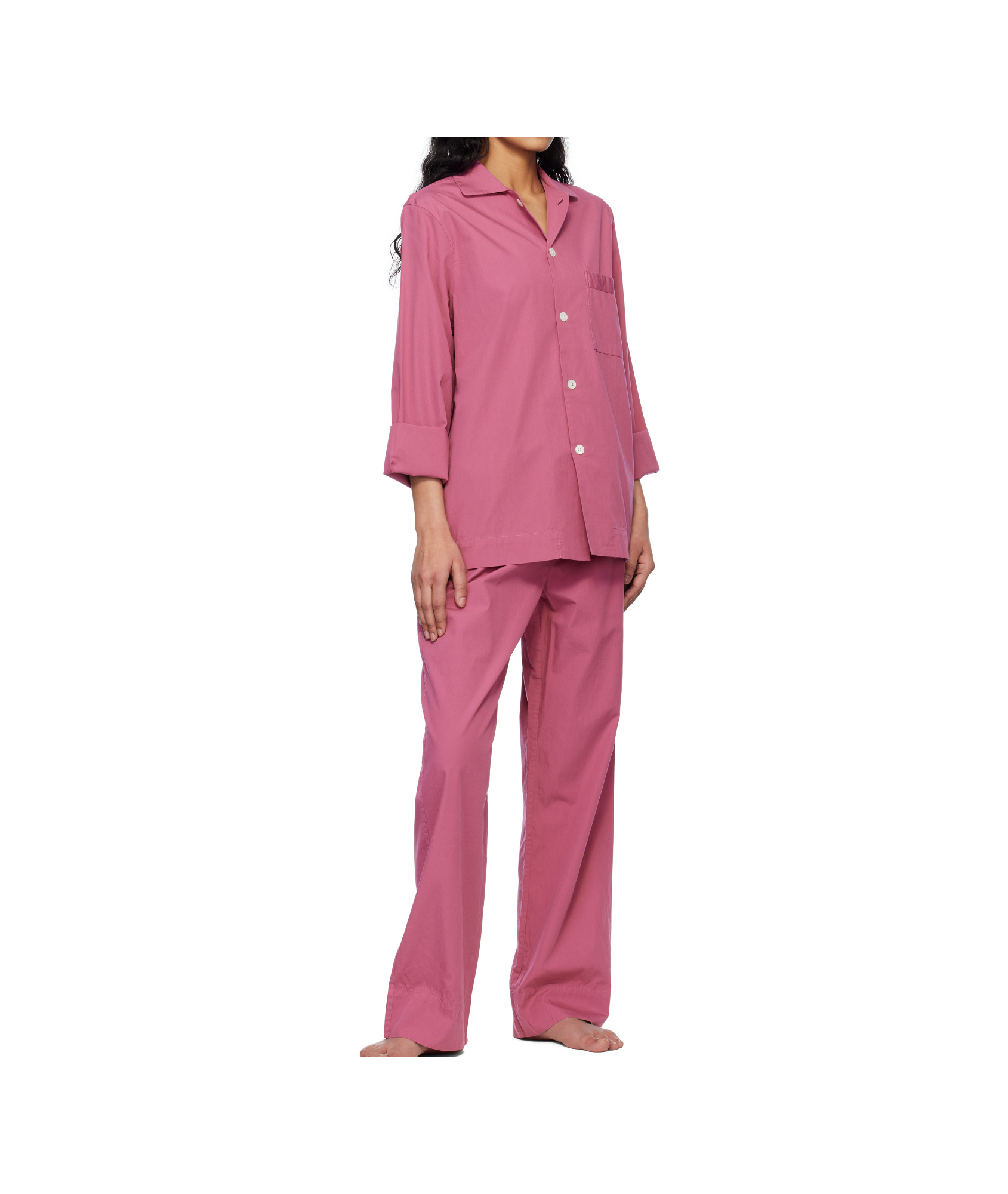 Tekla Purple Drawstring Pyjama Pants In Pink