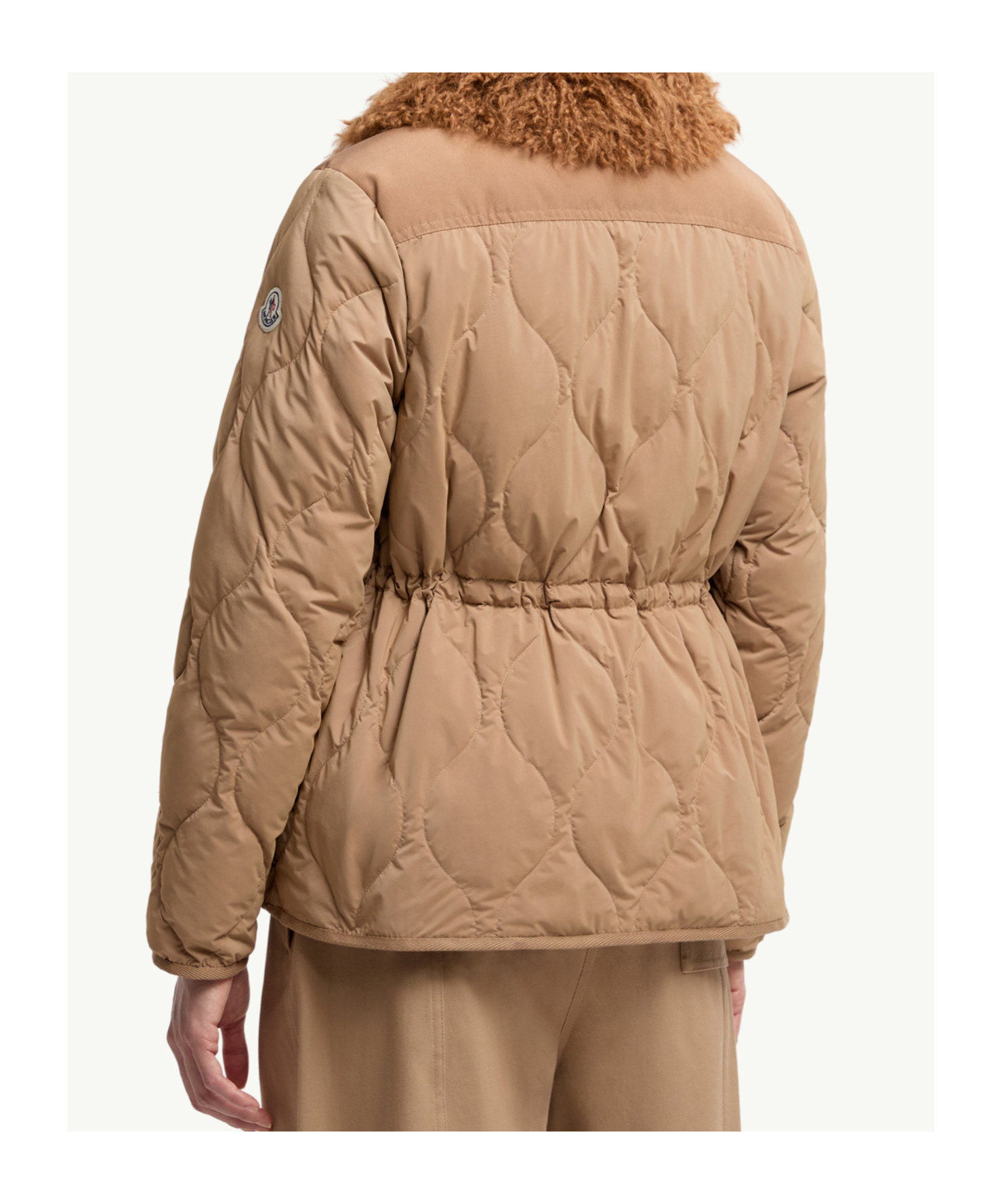 Moncler Quintin 3-in-1 Shearling-trimmed Short Down Jacket In Brown