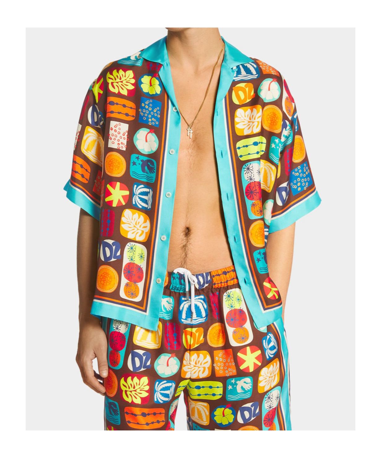 Shop Dsquared2 Printed Shirt In Multi-color