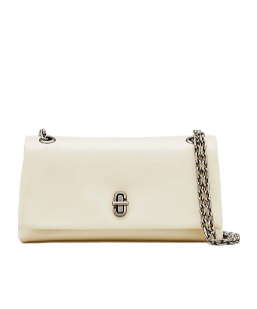 Marc Jacobs Dual Chain Wallet In Soft White Nappa Leather In White