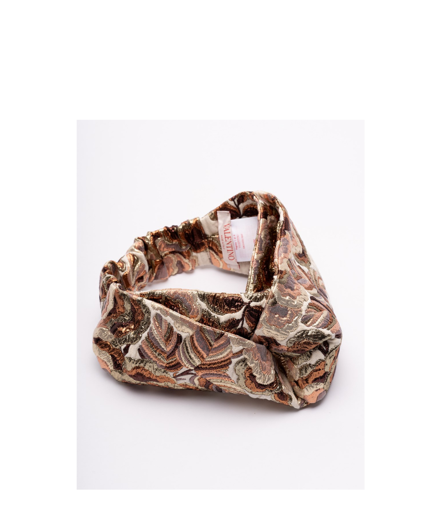 Shop Valentino Lurex Headband In Yellow