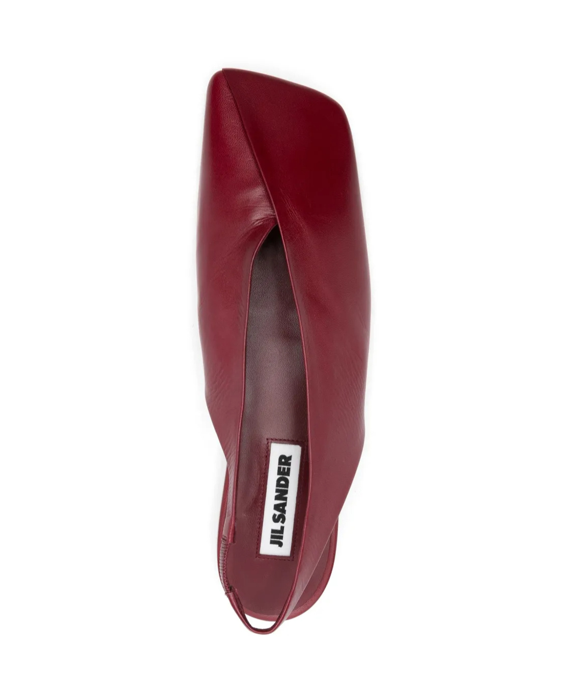 Shop Jil Sander Leather Ballet Flats