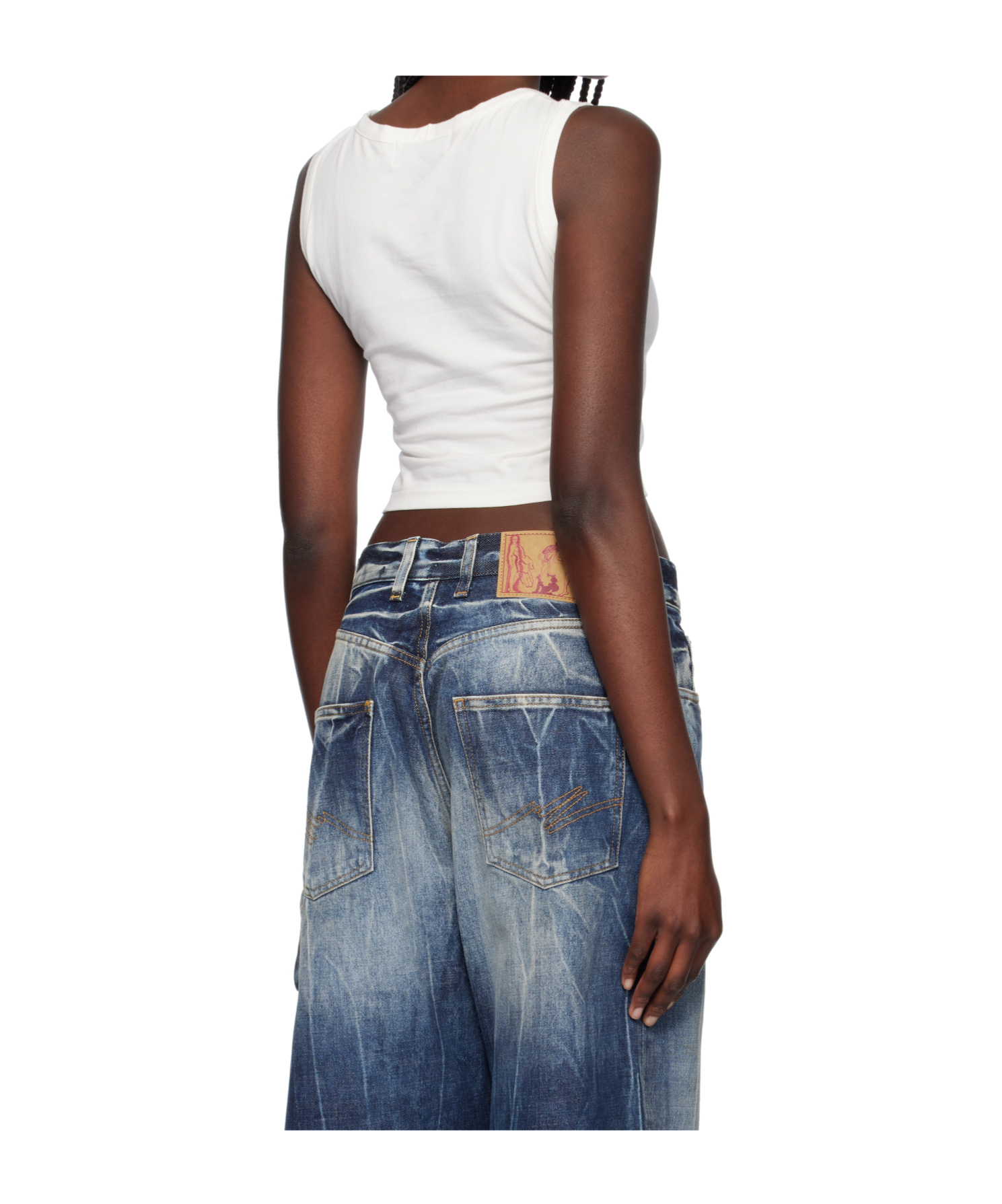 Ambush White Ribbon Tank Top In White