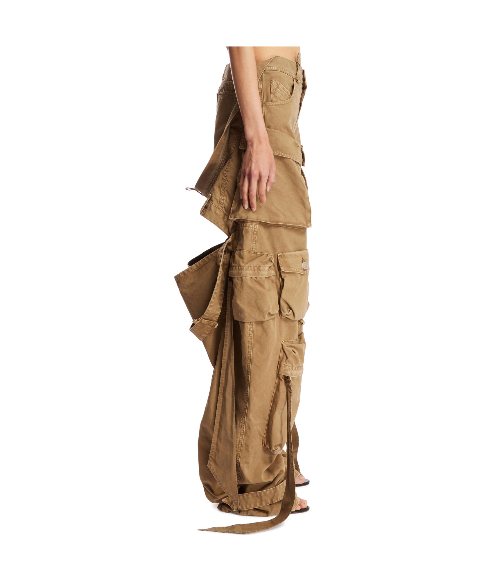 Shop Attico The Cut Out Detailed Long Pants In Brown