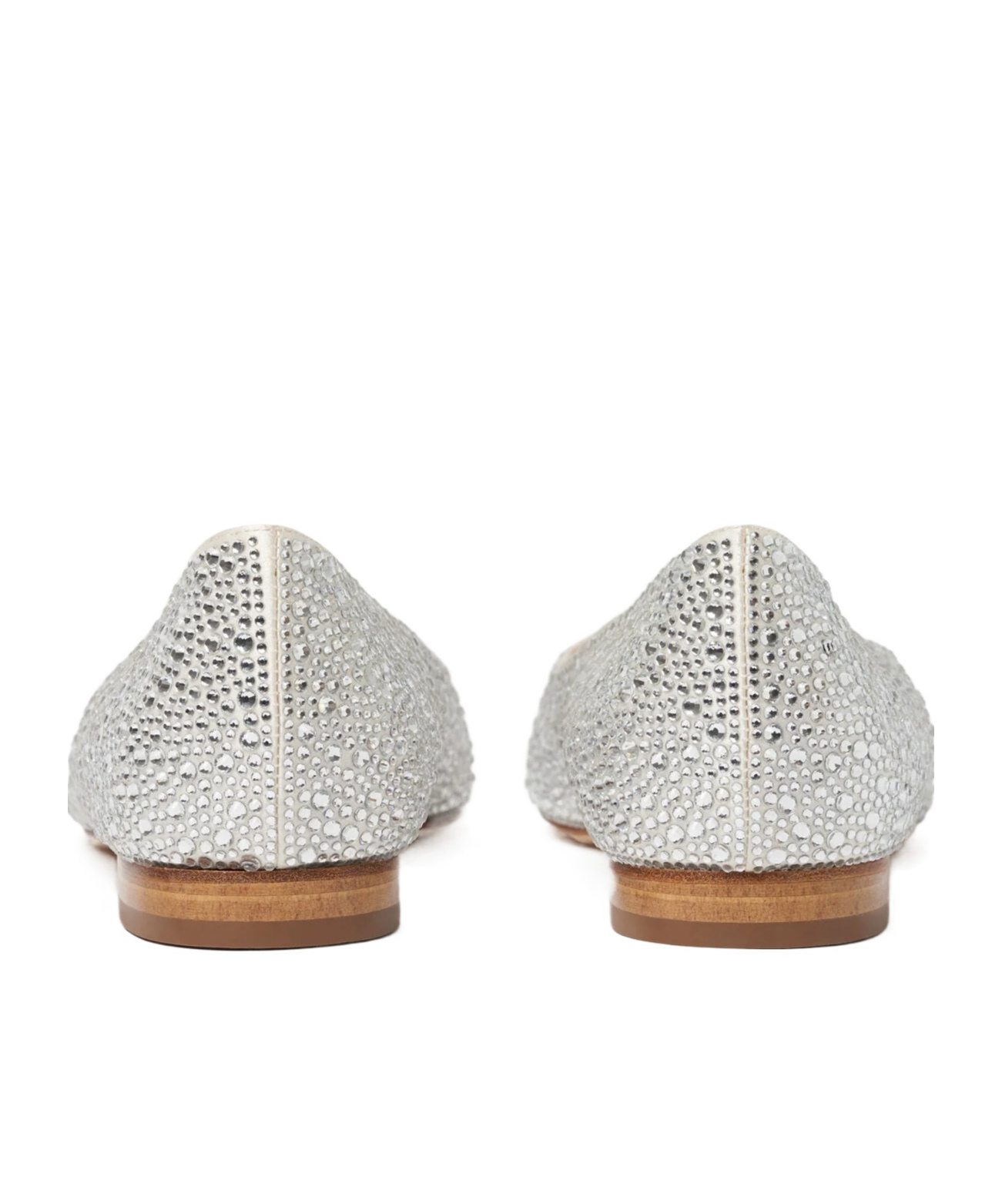 Scarosso Iris Embellished Satin Ballet Flats In Silver