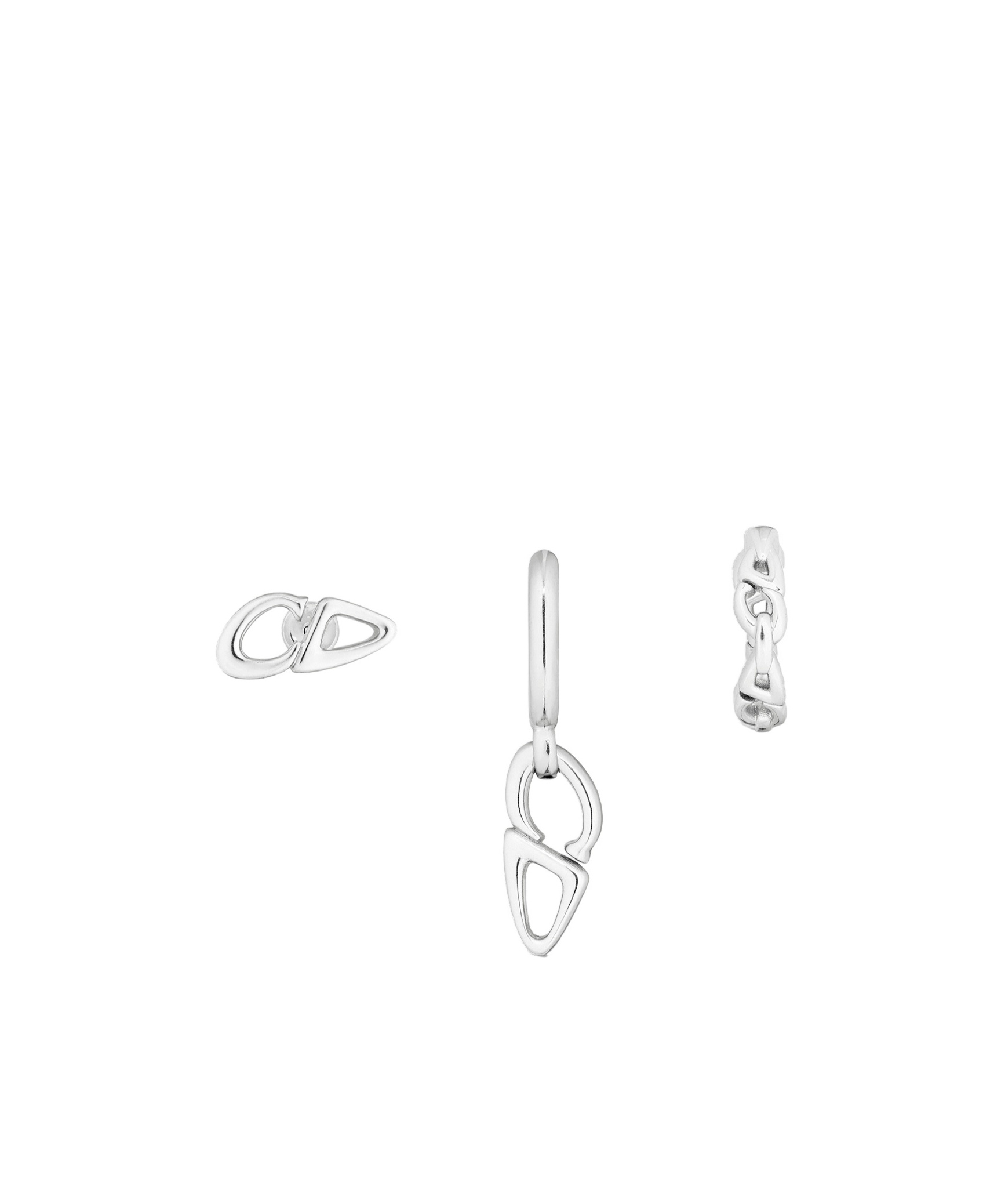 Dior Logo Earrings Set In White