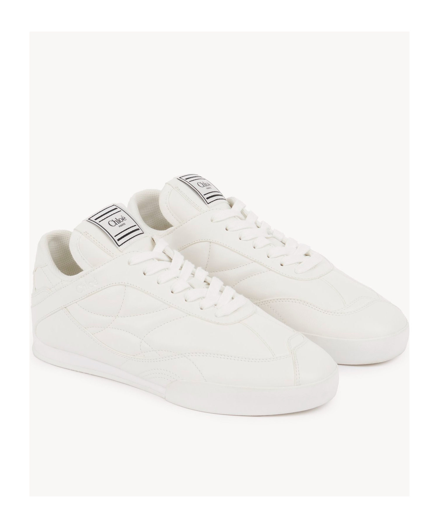 Chloé Womens Winter Wht Kick Brand-patch Leather Low-top Trainers Eur 36 / 3 Uk In White