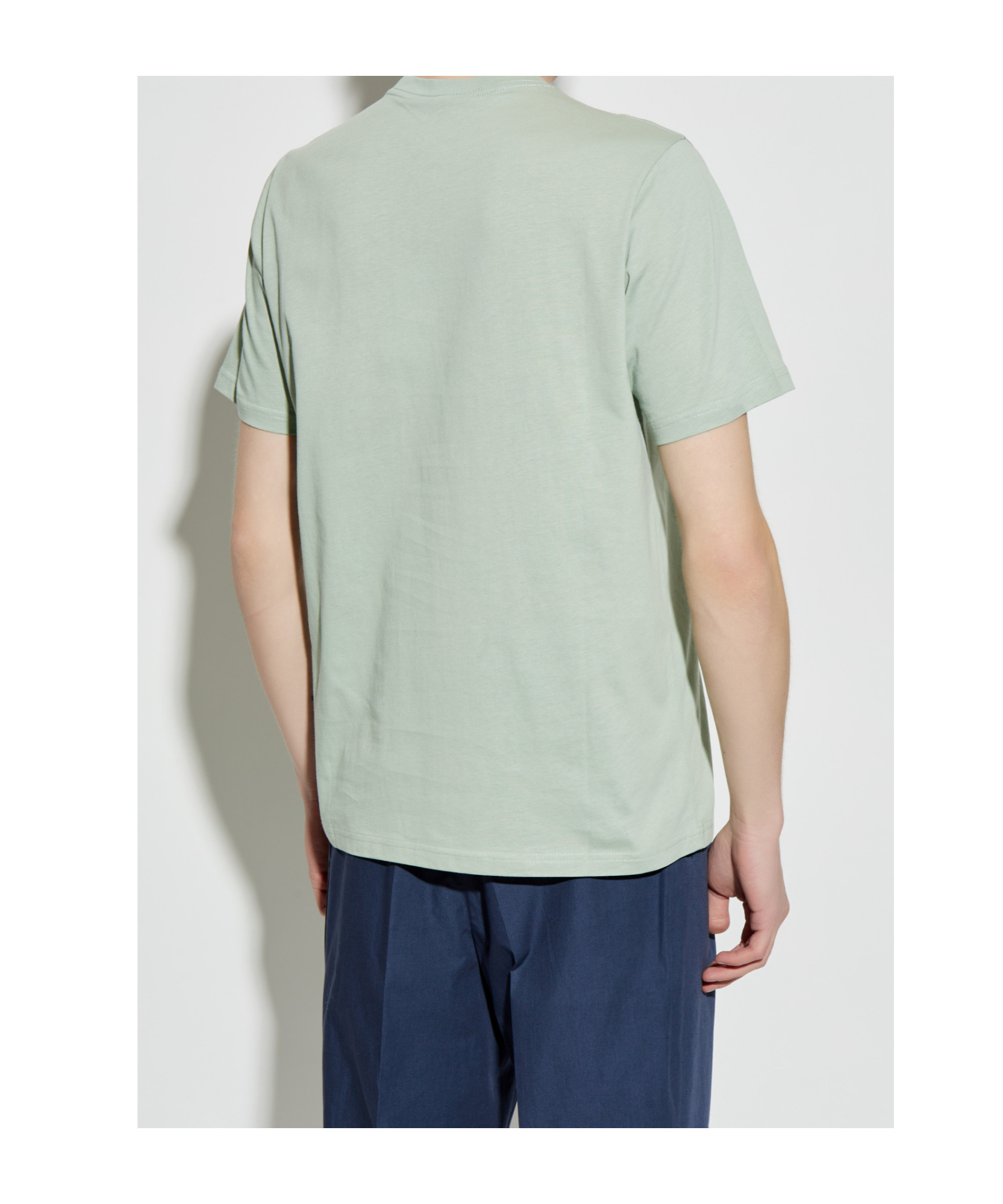 Shop Paul Smith Logo-embroidered T-shirt In Green