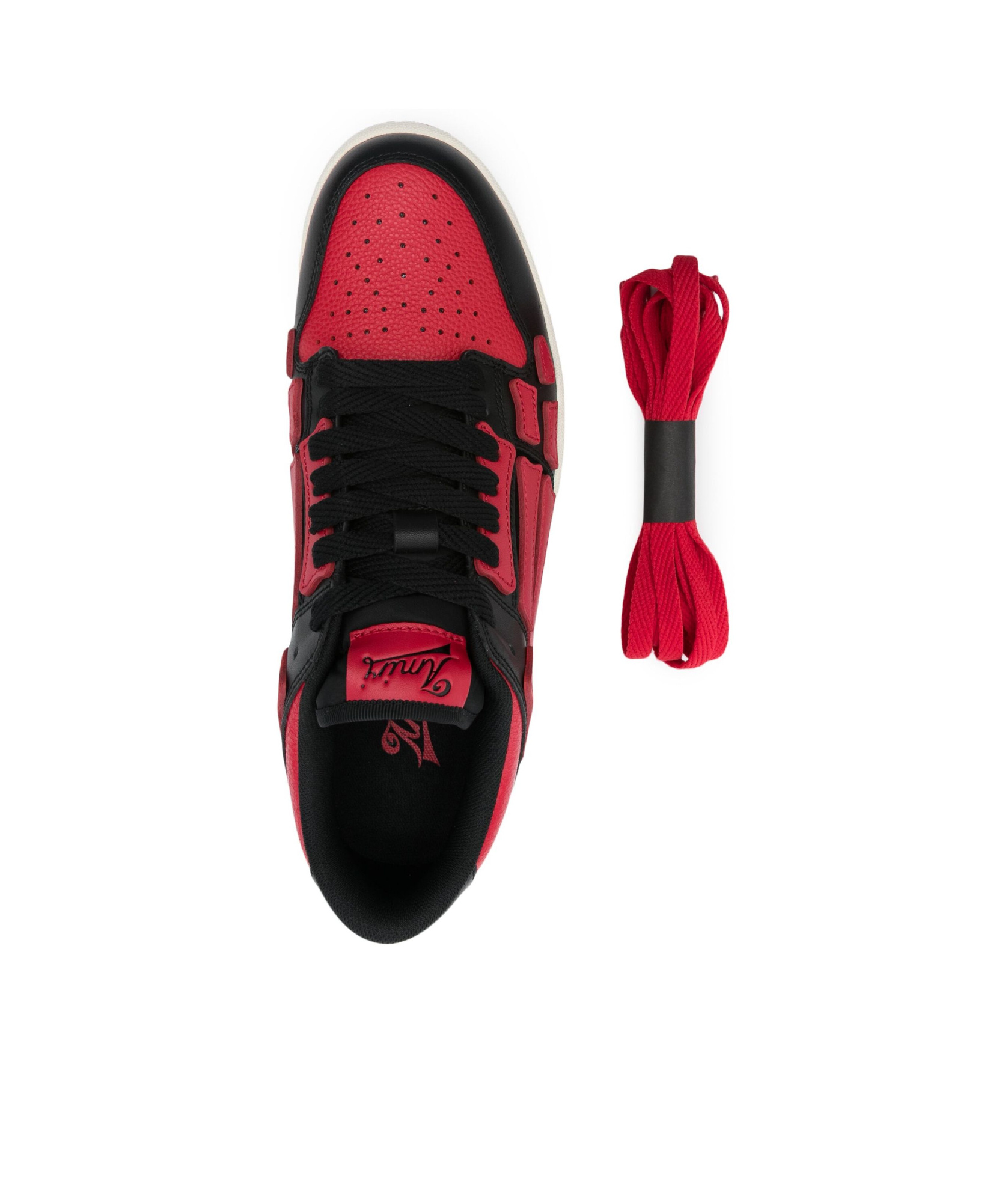 Amiri Two-tone Leather Skel Top Sneakers In Black