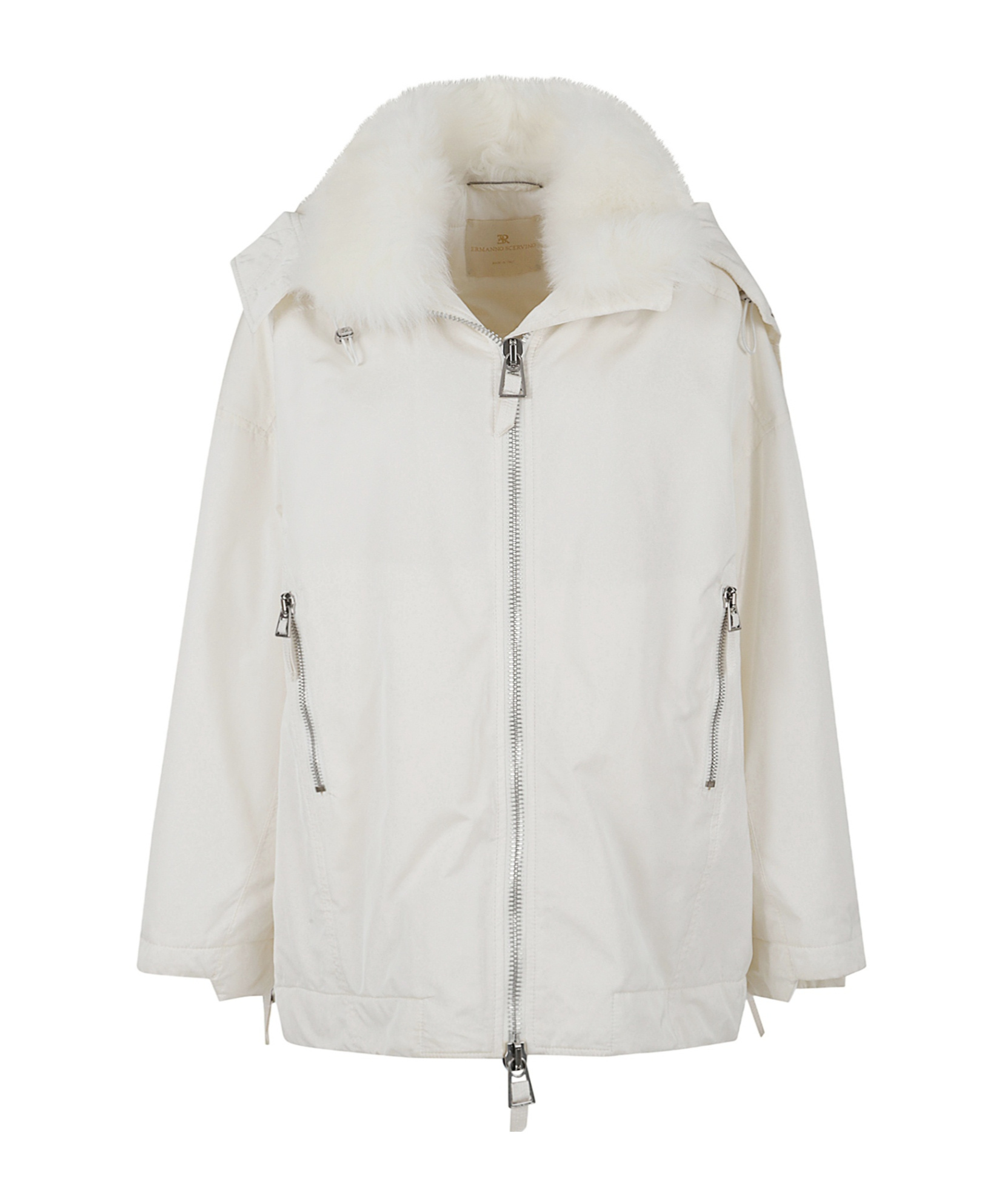 Ermanno Scervino Fur-trimmed Hooded Jacket In Neutral